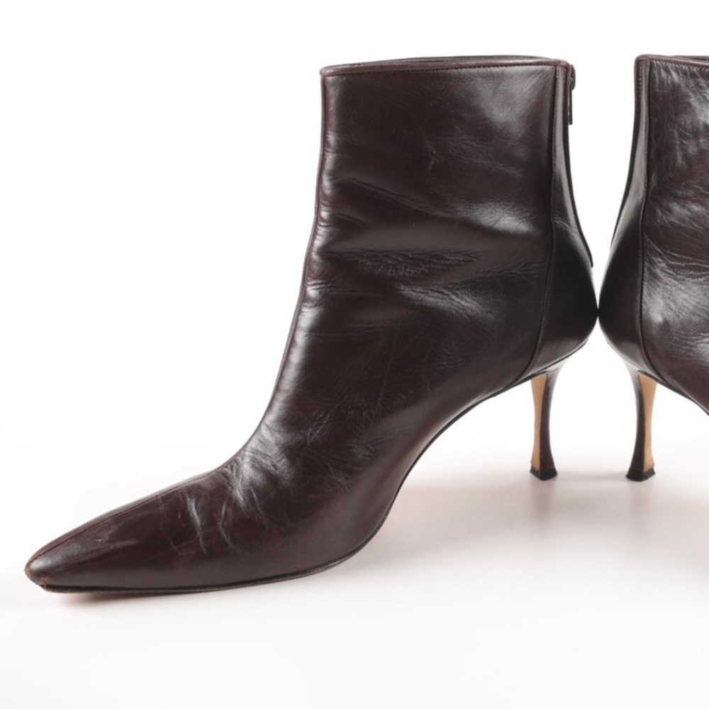 Manolo leather ankle boots